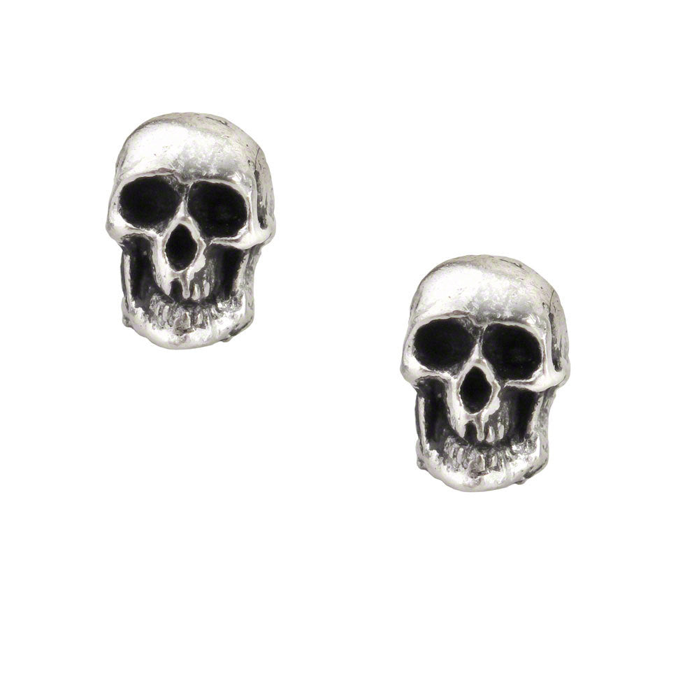 Death Earrings - Skull Ear Studs by Alchemy Gothic