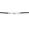 Sterling Silver 1.8mm Fine Black Leather Cord Necklace with Magnet Clasp