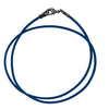 Gunmetal 1.8mm Fine Royal Blue Leather Cord Necklace