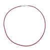 Sterling Silver 1.8mm Fine Burgundy Red Leather Cord Necklace