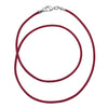 Sterling Silver 1.8mm Fine Burgundy Red Leather Cord Necklace