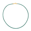 Gold Plated 1.8mm Fine Emerald Green Leather Cord Necklace