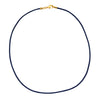 Gold Plated 1.8mm Fine Navy Blue Leather Cord Necklace