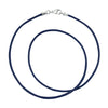 Sterling Silver 1.8mm Fine Navy Blue Leather Cord Necklace