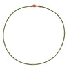 Antique Copper 1.8mm Fine Olive Green Leather Cord Necklace