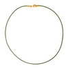 Gold Plated 1.8mm Fine Olive Green Leather Cord Necklace