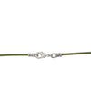 Sterling Silver 1.8mm Fine Olive Green Leather Cord Necklace