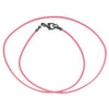 Gunmetal 1.8mm Fine Pink Leather Cord Necklace