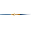 Gold Plated 1.8mm Fine Royal Blue Leather Cord Necklace