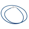 Sterling Silver 1.8mm Fine Royal Blue Leather Cord Necklace