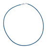 Sterling Silver 1.8mm Fine Royal Blue Leather Cord Necklace