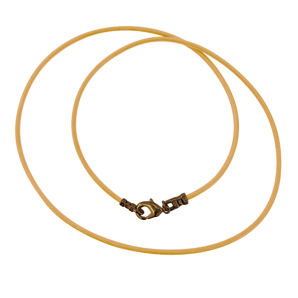 Antique Brass 1.8mm Fine Natural Light Tan Leather Cord Necklace