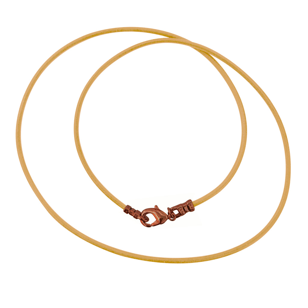 Antique Copper 1.8mm Fine Natural Light Tan Leather Cord Necklace