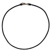 Thick 3mm Black Leather Gunmetal Cord Necklace