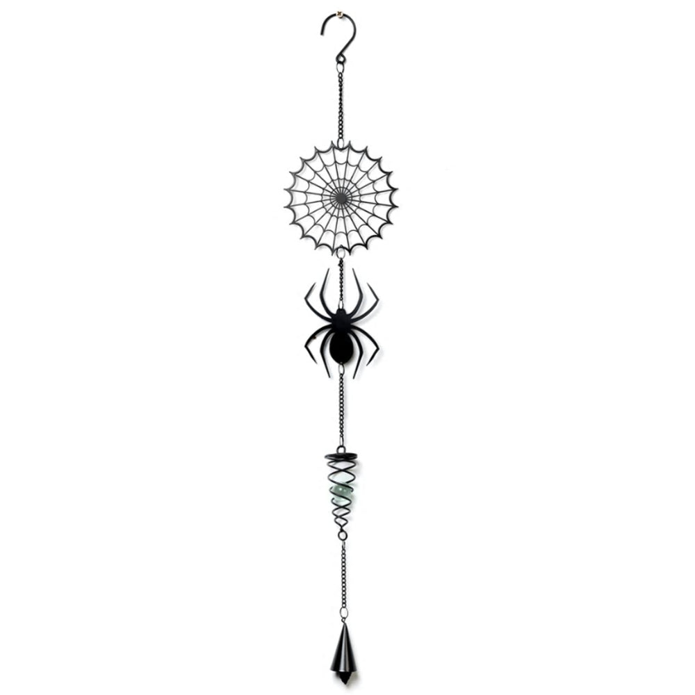 Black Spider and Web Spiral Hanging Decoration by Alchemy Gothic