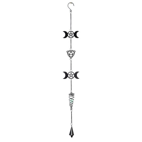 Black Pentagram Triple Moon Hanging Decoration by Alchemy Gothic
