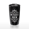 Crescent Witches Brew Double Walled Black Travel Mug by Alchemy Gothic