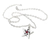 Red Crystal Pentagram Pendant Alchemy Gothic Necklace