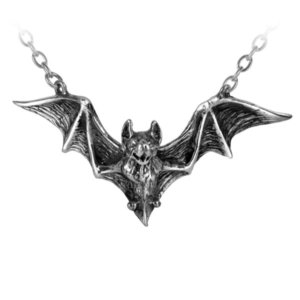 Om Strygia Bat Pendant Necklace by Alchemy Gothic