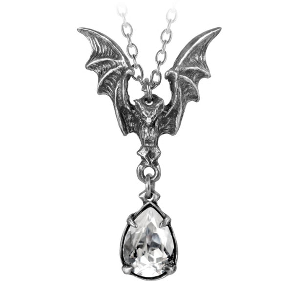 La Nuit Crystal Bat Pendant Necklace by Alchemy Gothic