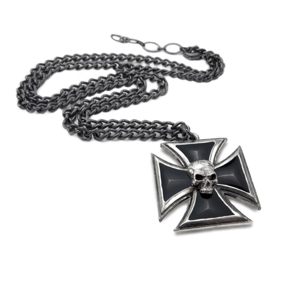 Dark Skulls Cross Pendant Necklace - VVV Jewelry: Sterling Silver Dark Skulls Cross Pendant Necklace - VVV Jewelry: Sterling Silver