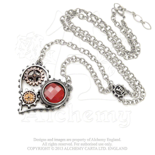 Coeur du Moteur Steampunk Heart Necklace Alchemy Gothic