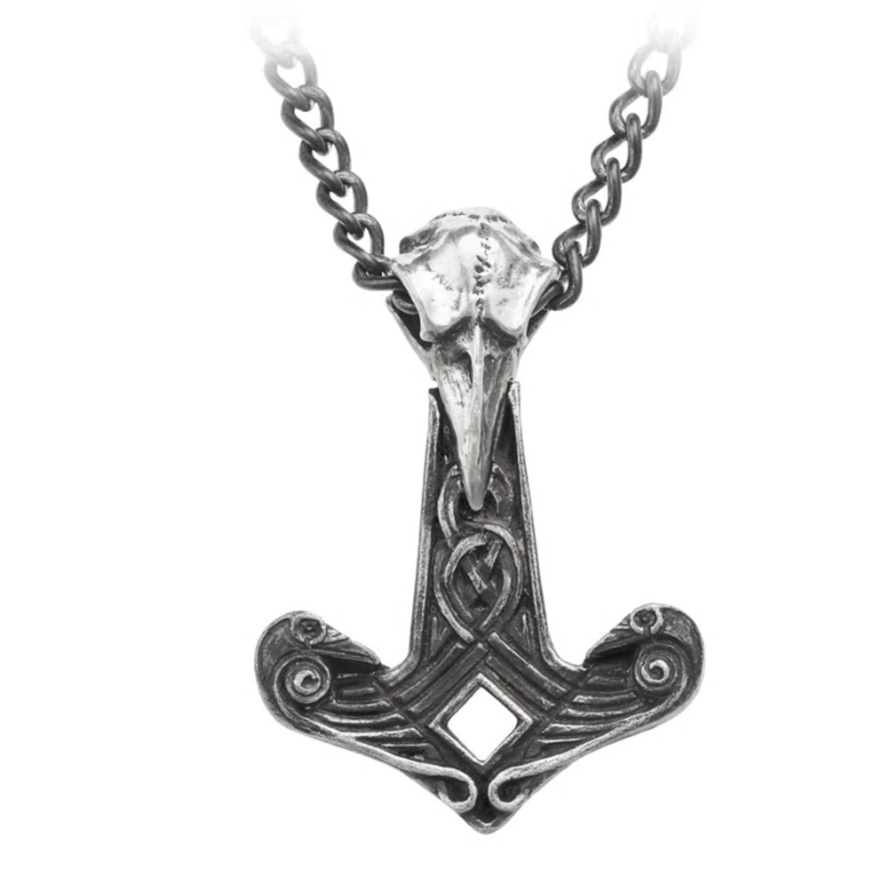 Ravenhammer Pendant Raven Hammer Viking Necklace by Alchemy Gothic