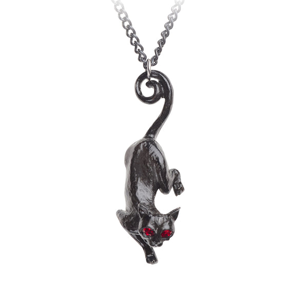 Black Cat Sith Pendant Necklace by Alchemy Gothic
