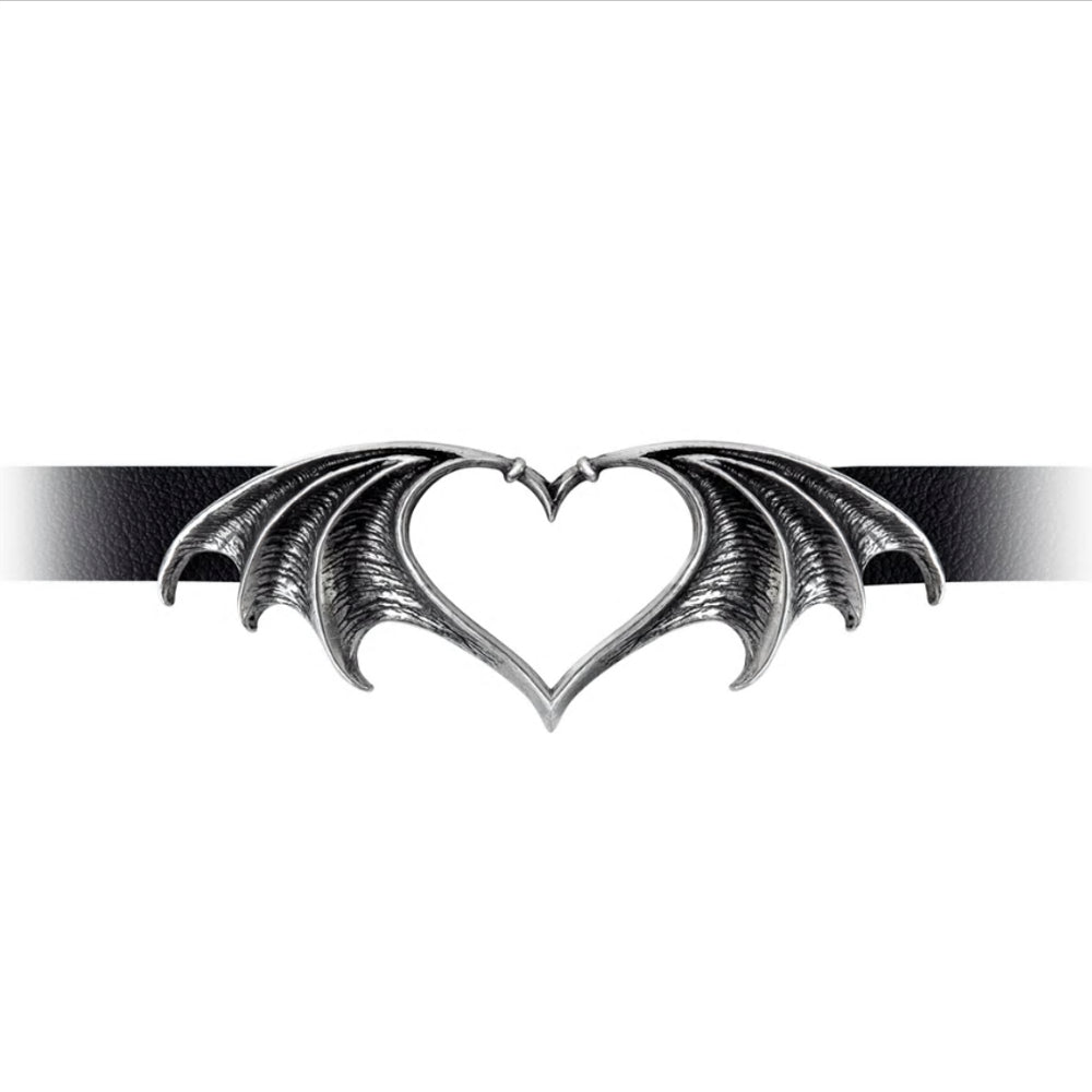 Nocte Amor Choker Dragon Wing Heart Necklace by Alchemy Gothic