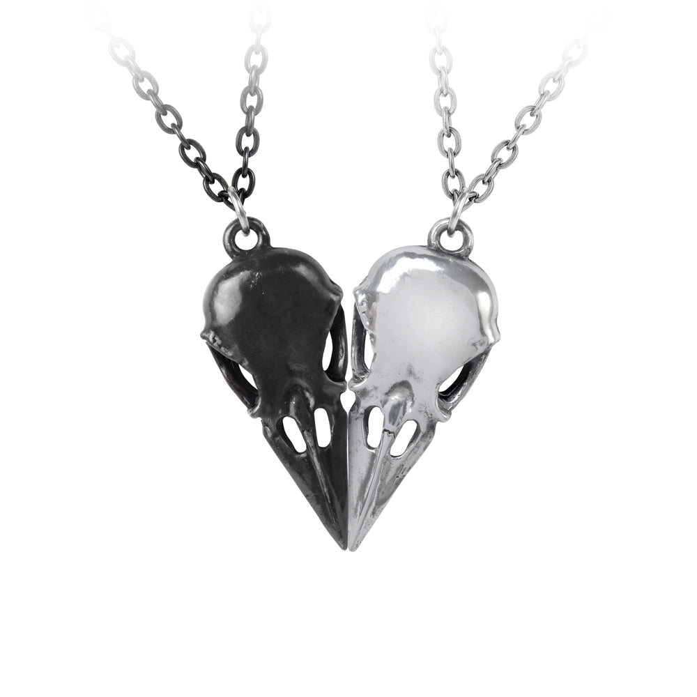 Coeur Crane Pendant Alchemy Gothic Matching Couples Raven Skull Neckla