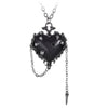 Witches Black Heart Pendant Necklace by Alchemy Gothic
