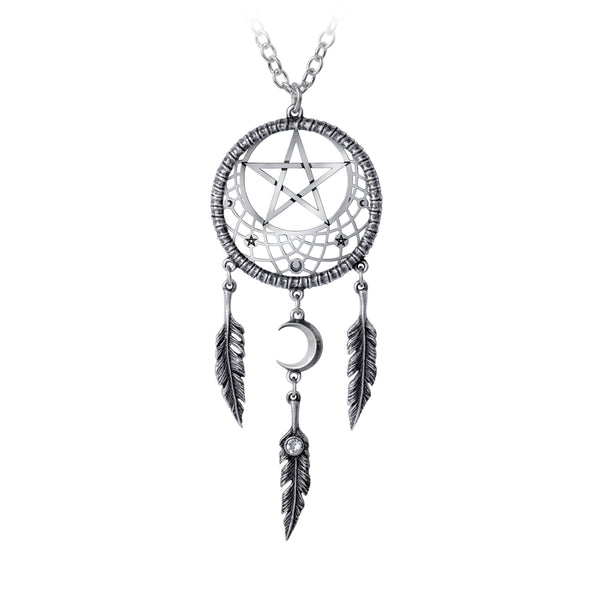 Pagan Dream Catcher Pendant Pentagram Necklace by Alchemy Gothic
