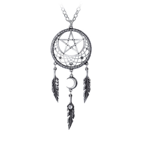 Pagan Dream Catcher Pendant Pentagram Necklace by Alchemy Gothic