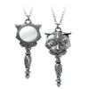 Sacred Cat Vanitas Pendant Mirror Necklace by Alchemy Gothic