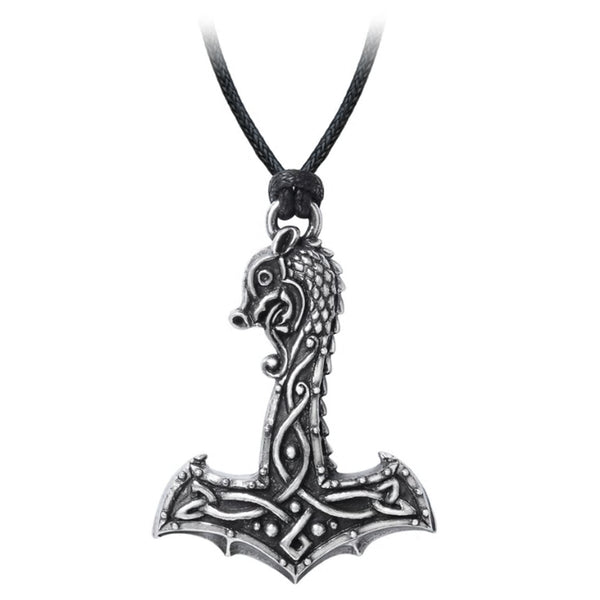 Drakkar Nordic Dragon Hammer Pendant Necklace by Alchemy Gothic