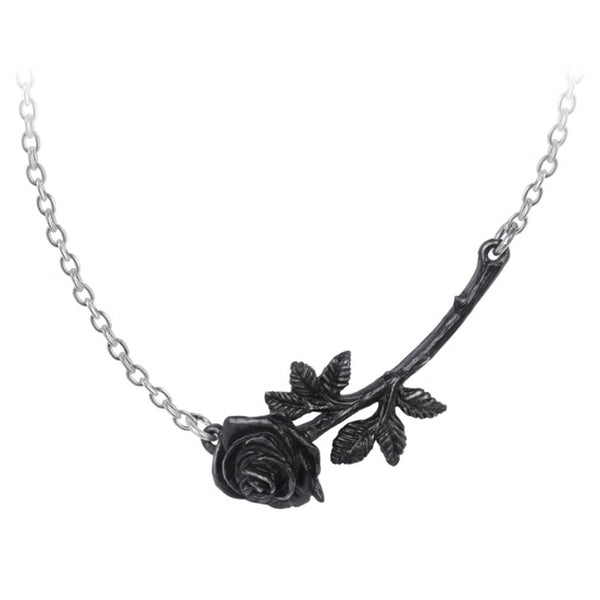 Black Thorn Rose Pendant Necklace by Alchemy Gothic