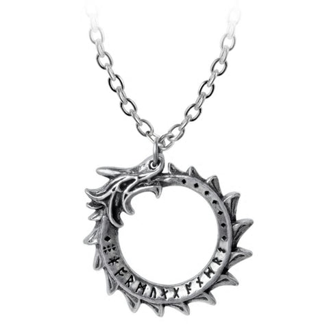 Mini Jormungand Nordic Dragon Pendant Necklace by Alchemy Gothic