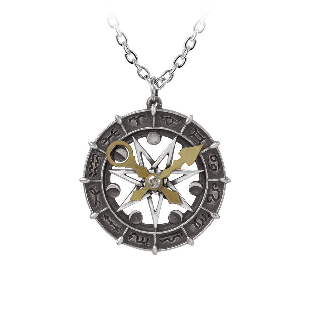 Astro-lunial Compass Pendant Zodiac Necklace by Alchemy Gothic
