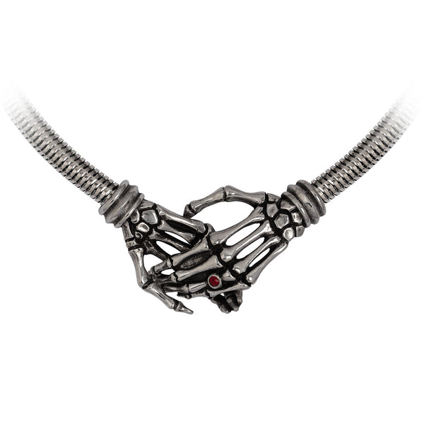 Take Me With You Skeleton Hands Necklace by Alchemy Gothic