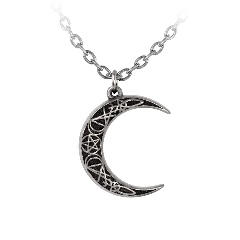 Marcasite Crescent Moon Pendant Necklace | Sterling Silver | Stylish |  Silverly