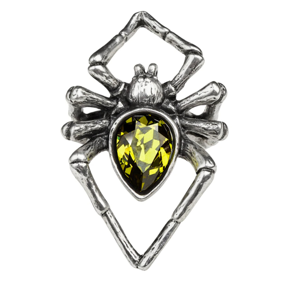 Emerald Venom Crystal Spider Ring by Alchemy Gothic
