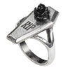 RIP Black Rose Coffin Ring by Alchemy Gothic
