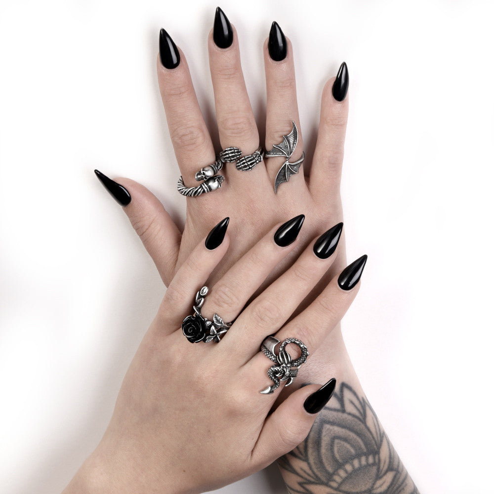 Wild Black Rose Ring by Alchemy Gothic