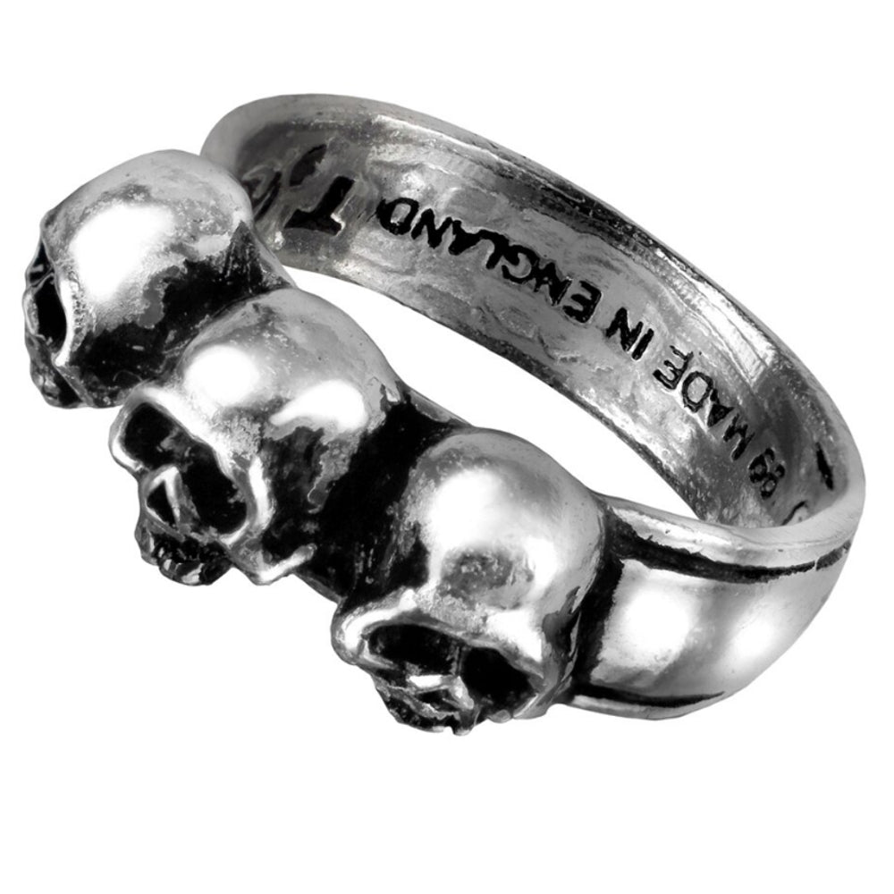 Caput Mortum Triple Skull Ring by Alchemy Gothic