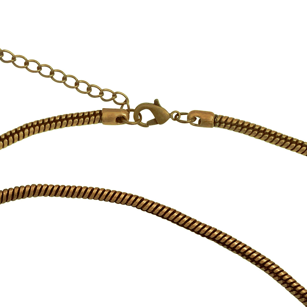 Antique Brass 3.3mm Calypso Snake Chain Necklace with Extra Durable Protective Finish, 18"-20"