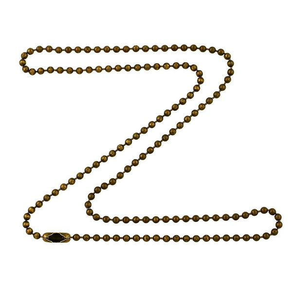 2.4mm Antique Brass Ball Chain Necklace with Extra Durable Color Protect Finish