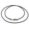 Antique Brass 1.8mm Fine Black Leather Cord Necklace