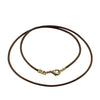 Antique Brass 1.8mm Fine Brown Leather Cord Necklace