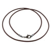 Gunmetal 1.8mm Fine Brown Leather Cord Necklace