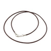 Sterling Silver 1.8mm Fine Brown Leather Cord Necklace